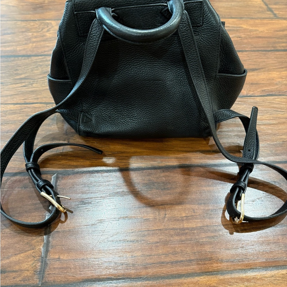 Tory Burch Black Leather Backpack with Fringe - Picture 2 of 4